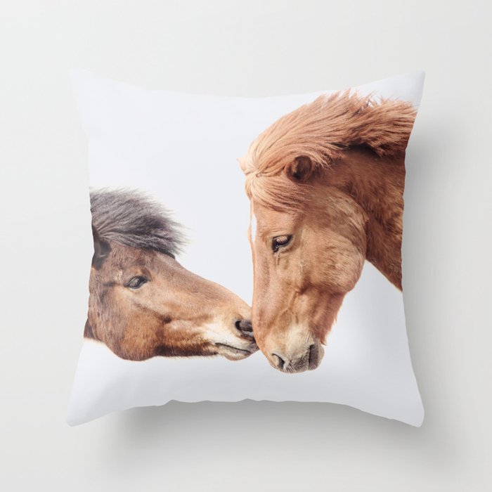 Horse Love - Nature Photography Throw Pillow