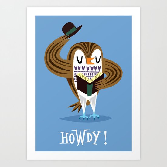 The Howdy Owl Art Print