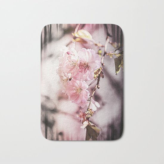 Zebra Cherry Blossom Bath Mat