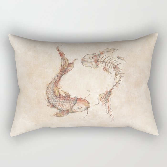 Yin Yang Fish Rectangular Pillow