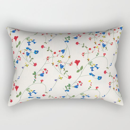 Bright Flower Pattern Rectangular Pillow