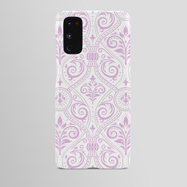 Art Nouveau Rose Pink & White Damask Scroll Android Case