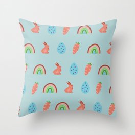 Cute Easter Bunny Pattern  Throw Pillow
