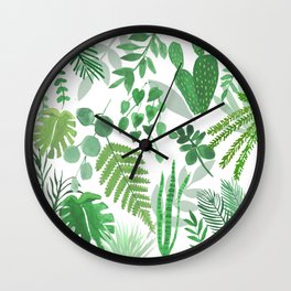 Houseplant Collage Wall Clock