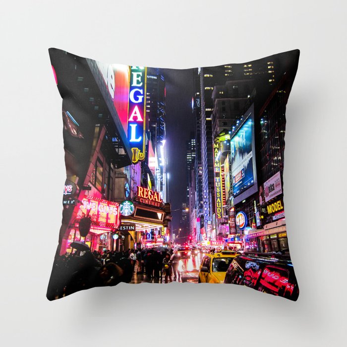 New York City Night Throw Pillow