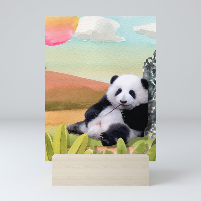 Cute Watercolor Panda Mini Art Print