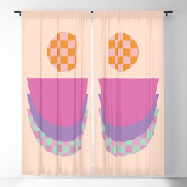 Midcentury Plaid Pastel Abstract Blackout Curtain