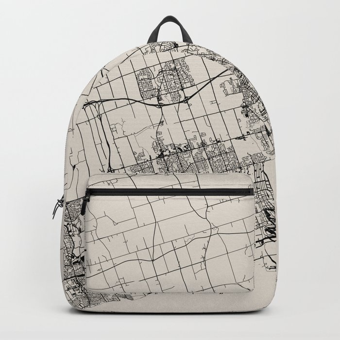 Black and White Canada, Oshawa Map - Minimalist Backpack