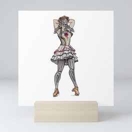 Skeleton Derby Girl Mini Art Print