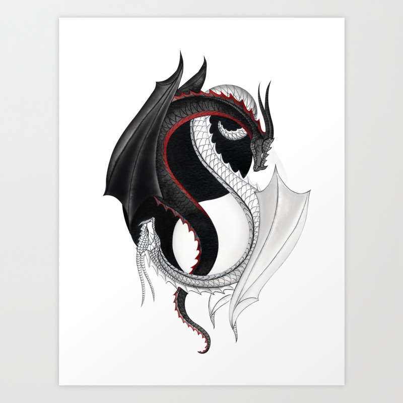 Dragon Yin Yang Art Print By Artistedition Society6 Dragon Yin Yang Art Print By Artistedition Society6