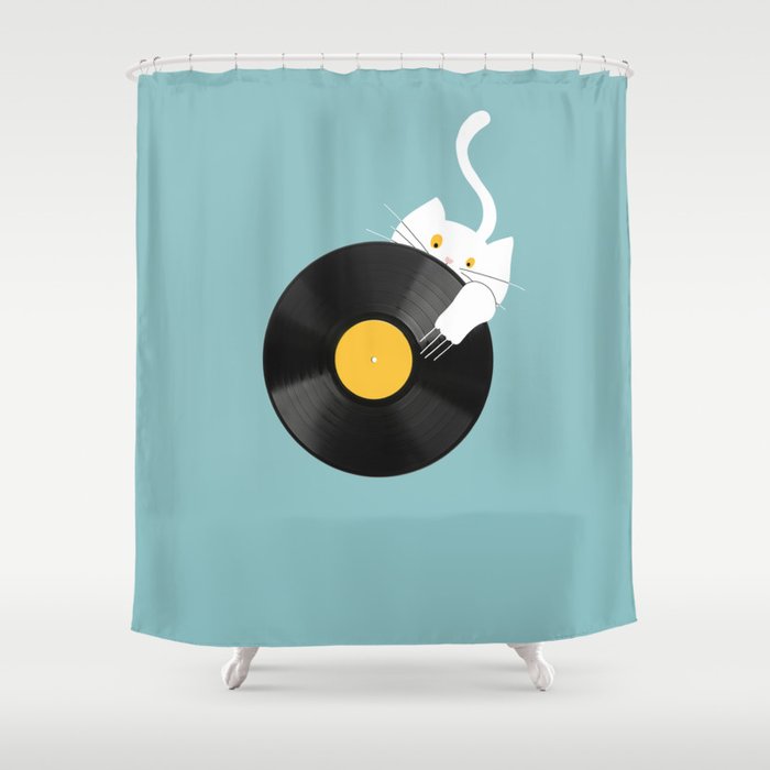 Dj Cat Shower Curtain By Narais Society6 Dj Cat Shower Curtain