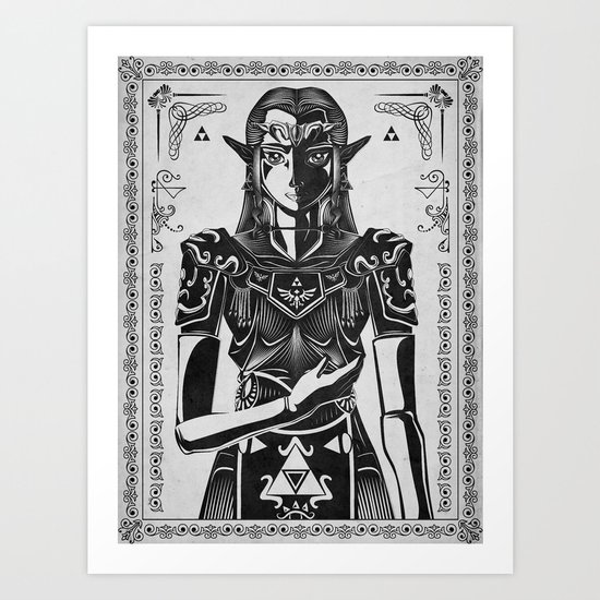 Legend of Zelda Princess Zelda Geek Art Portrait Art Print