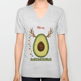 Christmas Avocado. Avocado Merry Christmas - Avo Christmas! V Neck T Shirt