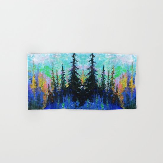 Blue Spruce Island Abstract Art Hand & Bath Towel