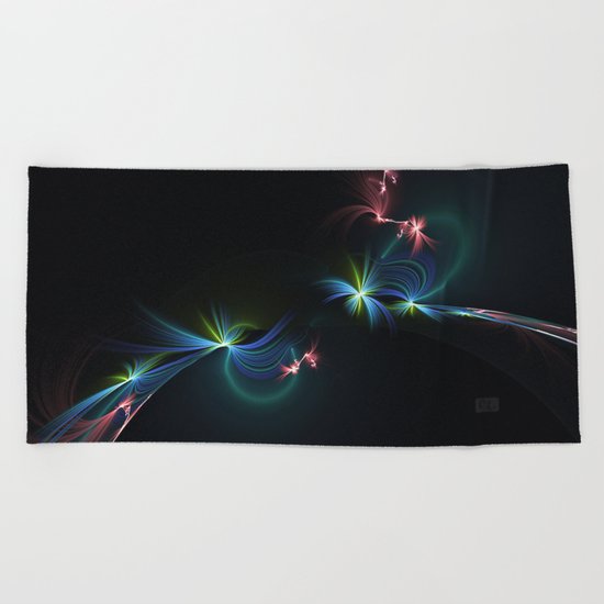 Fey Lights Fractal in Aurora 01 Beach Towel