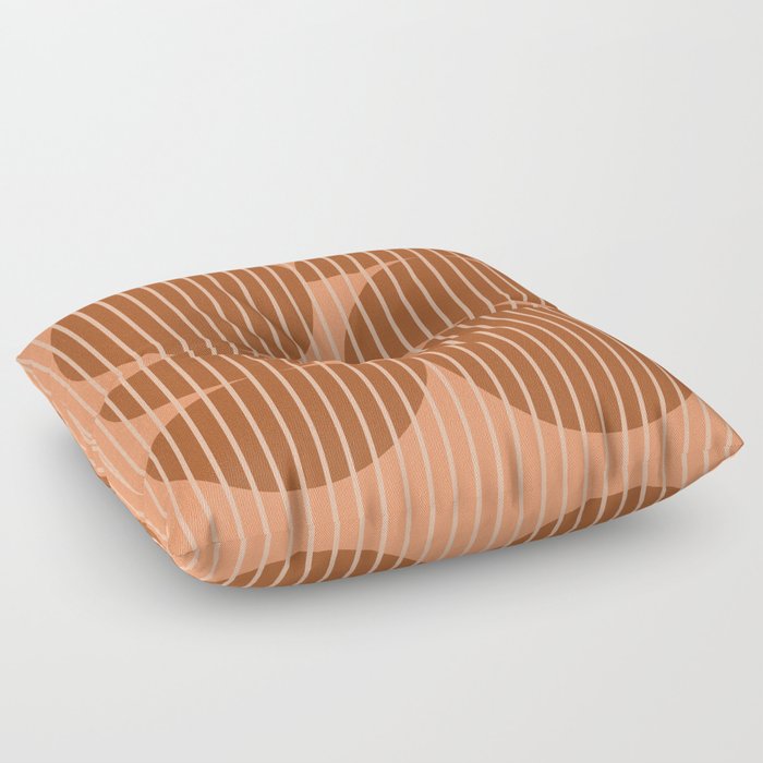 Abstraction Shapes 123 in Terracotta Shades (Geometric Moon Abstract)  Floor Pillow