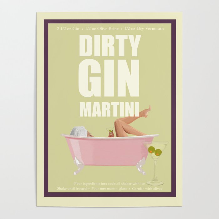 Dirty Gin Martini Poster
