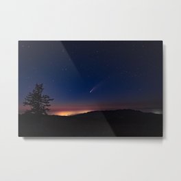 Neowise Comet over Kneeland at sunset Metal Print