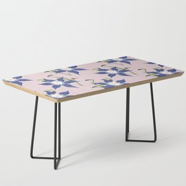 Blue Clematis Flower Coffee Table