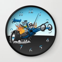Top Fuel Dragster Cartoon Wall Clock | Racecar, Car, Racing, Dragrace, American, Dragster, Drag, Graphic, Driver, Hotrod 