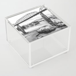 Chattanooga No. 27 Bridges and River Photography in Black & White Acrylic Box