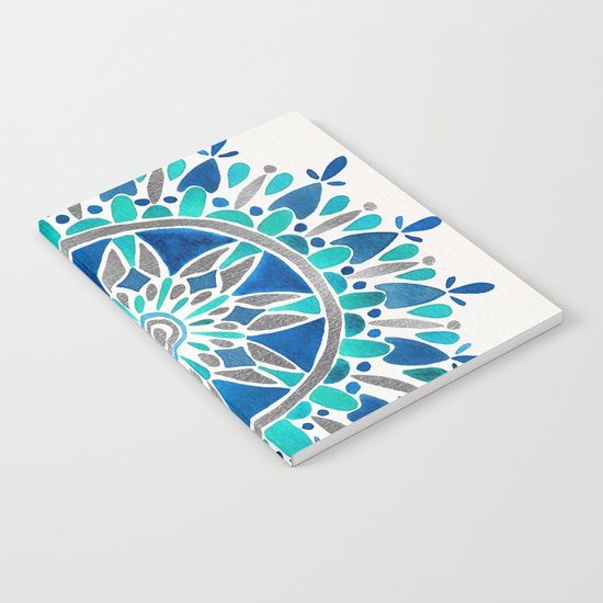 Mandala – Silver & Blue Notebook