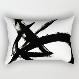 Brushstroke 3 - a simple black and white ink design Rectangular Pillow