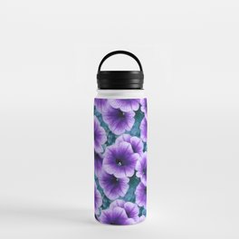 Lavender Petunia Flowers Water Bottle