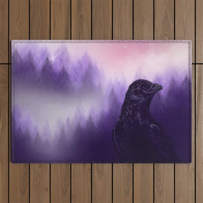 Mythical crow Outdoor Rug