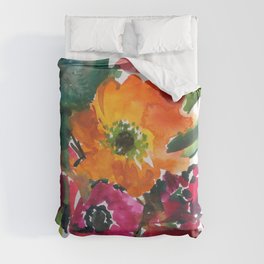colorful bouquet: poppies Duvet Cover