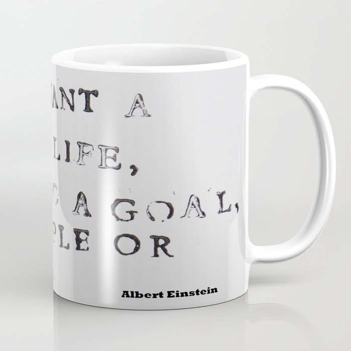 Albert Einstein Quote Happy Life Coffee Mug