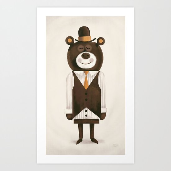Business Bear Art Print