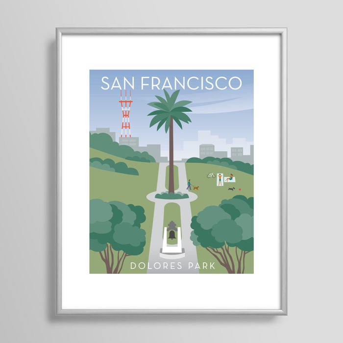 San Francisco: Dolores Park Framed Art Print