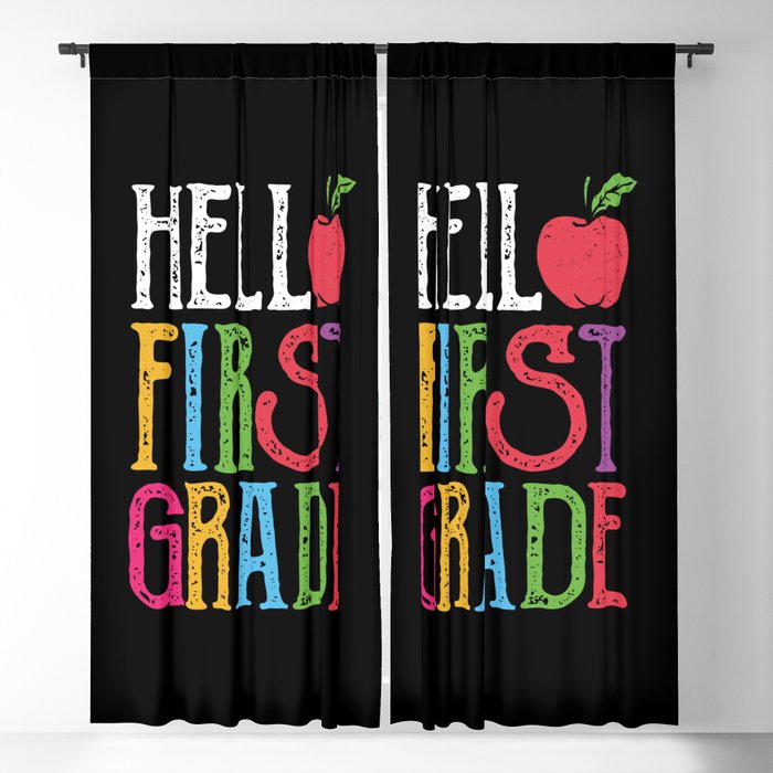 Hello First Grade Back To School Blackout Curtain