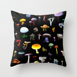 Multitude of Mushrooms Throw Pillow