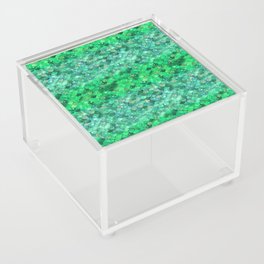 Green Mermaid Pattern Metallic Glitter Acrylic Box