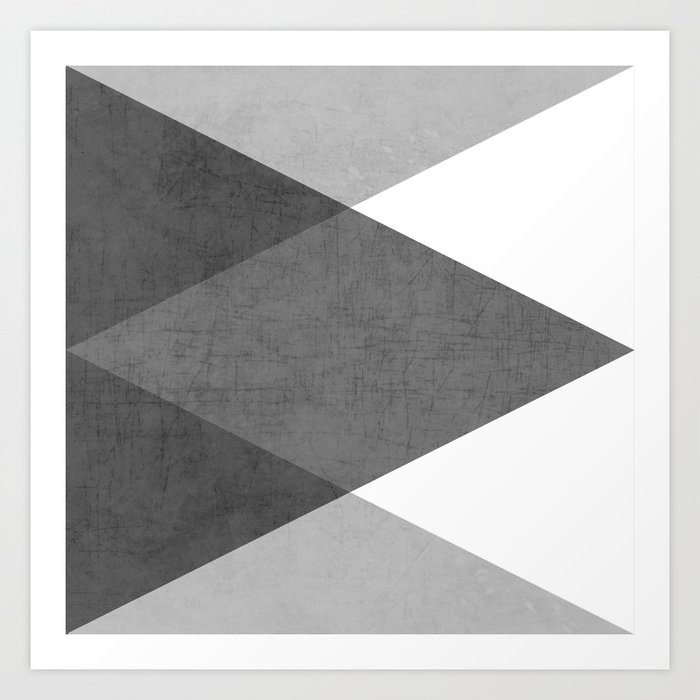 black and white triangles Art Print