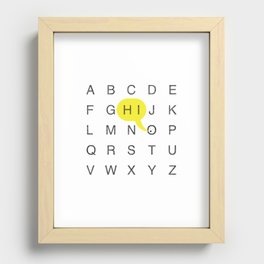 Hi Alphabet Recessed Framed Print