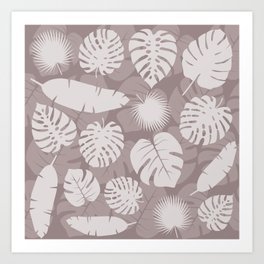 Brown Palm Leaf Pattern 02 Art Print
