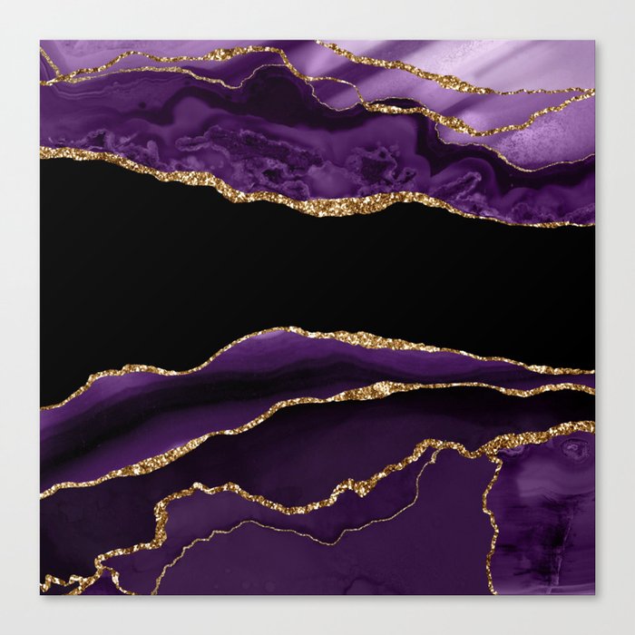 Purple & Gold Agate Texture 11 Canvas Print