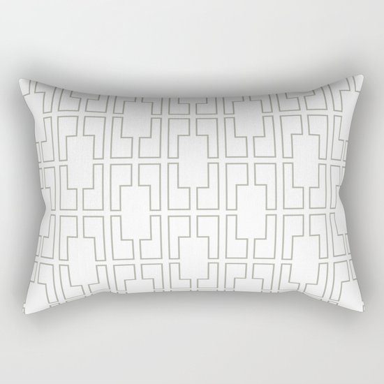 Simply Mid-Century Retro Gray on White Rectangular Pillow