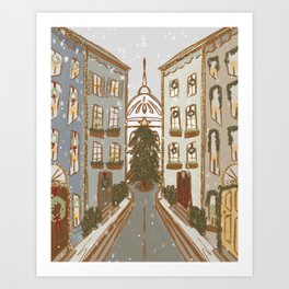 It’s Christmas time in the city Art Print