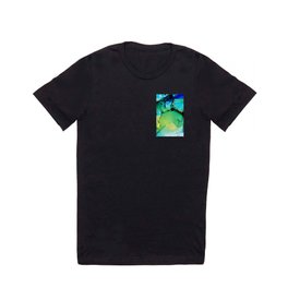 PERSIAN BLUE, chartreuse green. Very beautiful art painting. Exotic nature, ocean waves. Inks are beautiful, highly saturated, transparent inks. Eastern paper texture. The revival of Oriental art. T Shirt