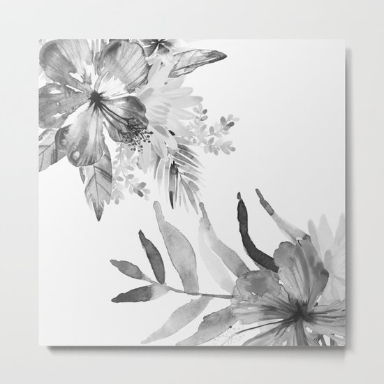 Vintage tropical flowers Metal Print