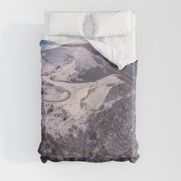 Early snow in Asturias Mountains - Pajares Pass Duvet Cover