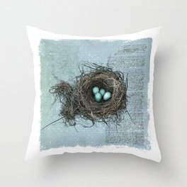 Bird Nest Throw Pillow