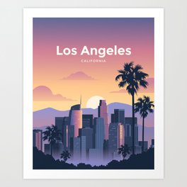 Los Angeles Vintage Travel Art Print