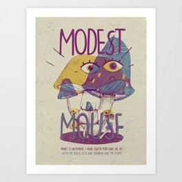 Modest Mouse gig poster. Art Print. Music Poster Art Print Art Print