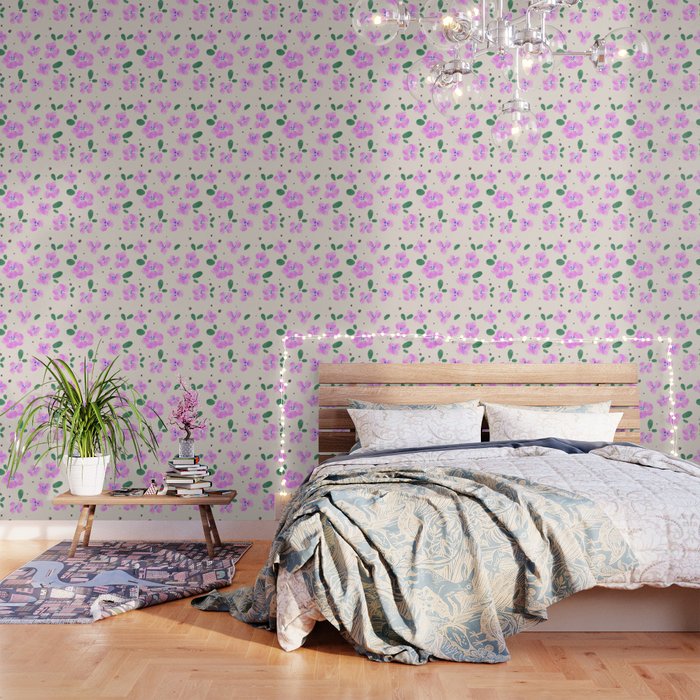 Vintage Floral Ditsy Pattern Wallpaper