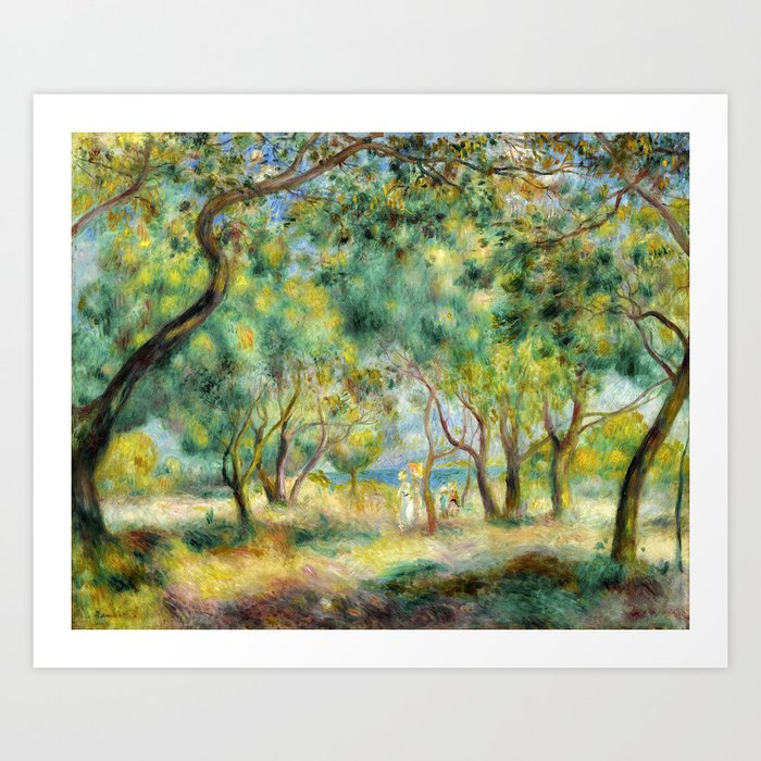 Pierre-Auguste Renoir "La Promenade au bord de la mer (Le Bois de la Chaise Noirmoutier)" Art Print
